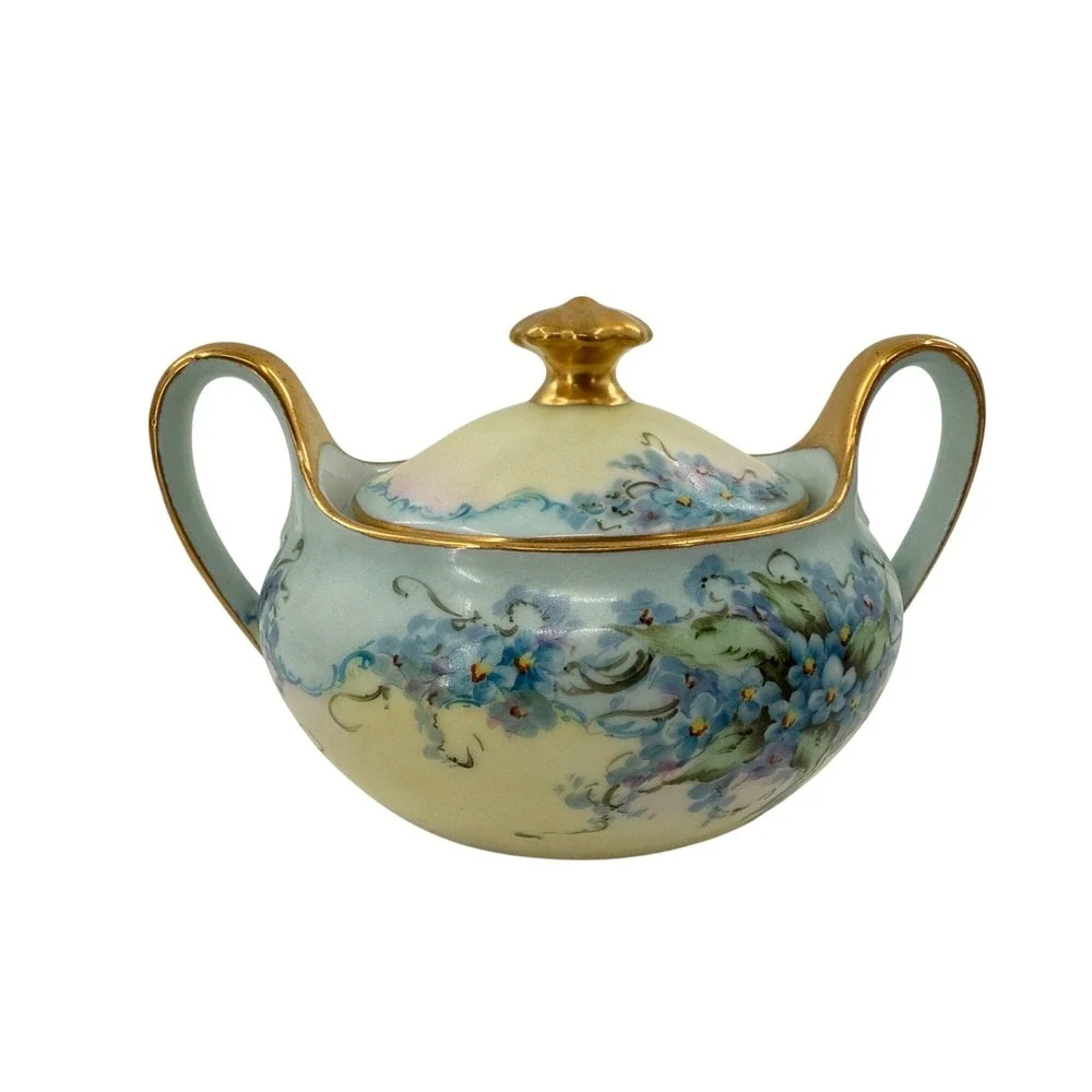 Hand-Painted‎ Bavarian Porcelain Cream, Sugar, Salt and Pepper